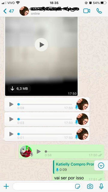Conversa WhatsApp Aluno