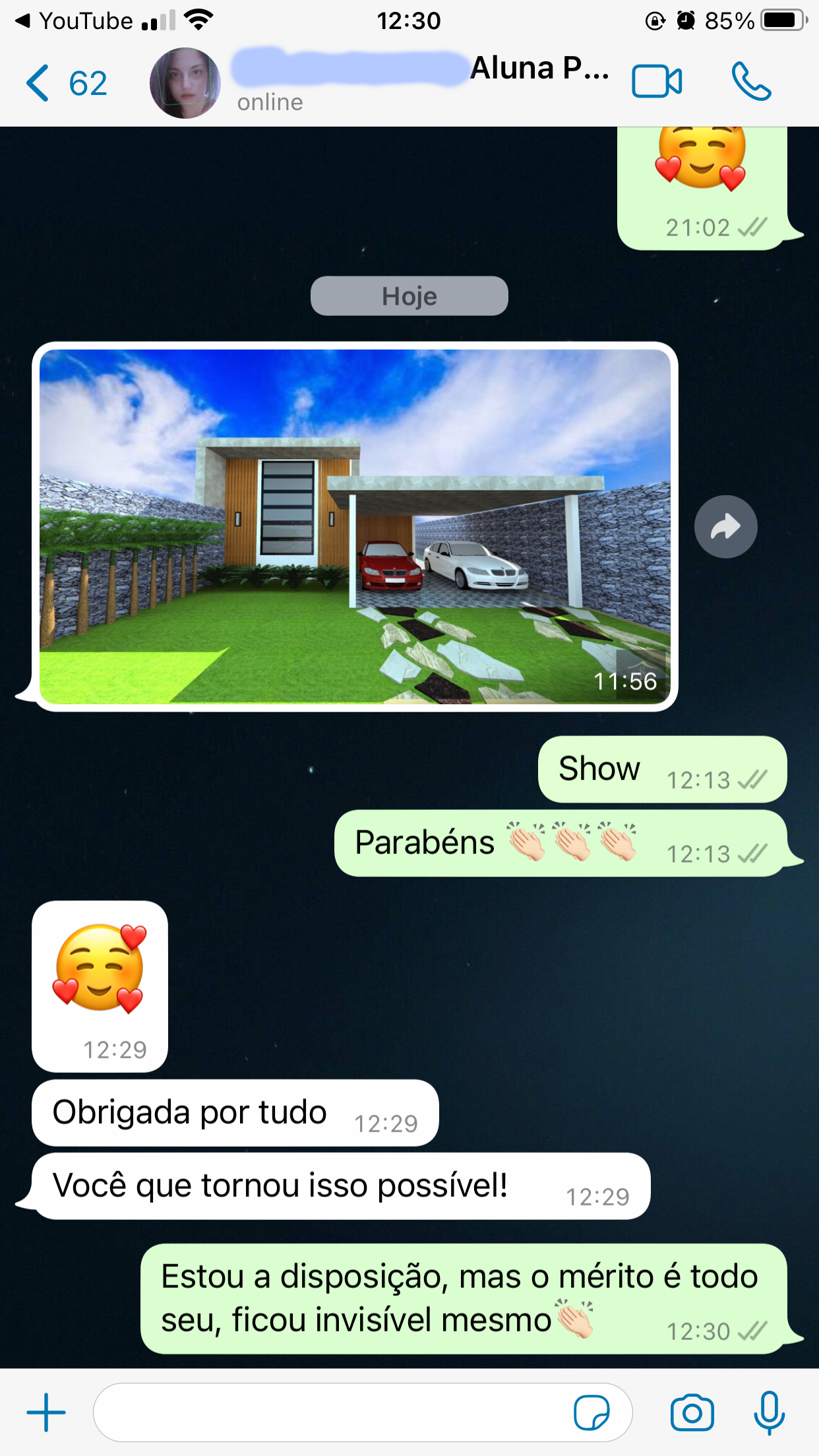 Conversa WhatsApp Aluno
