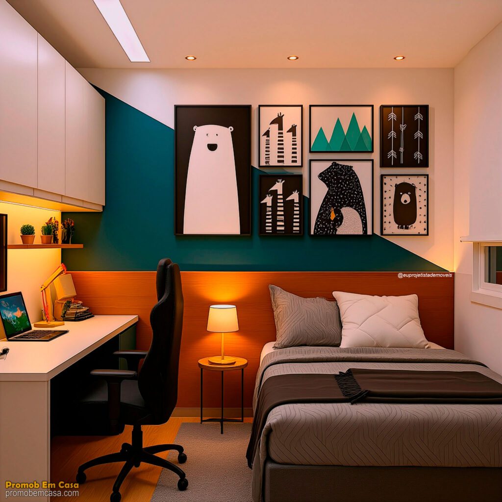 Projeto de um lindo quarto feito no promob com real scene