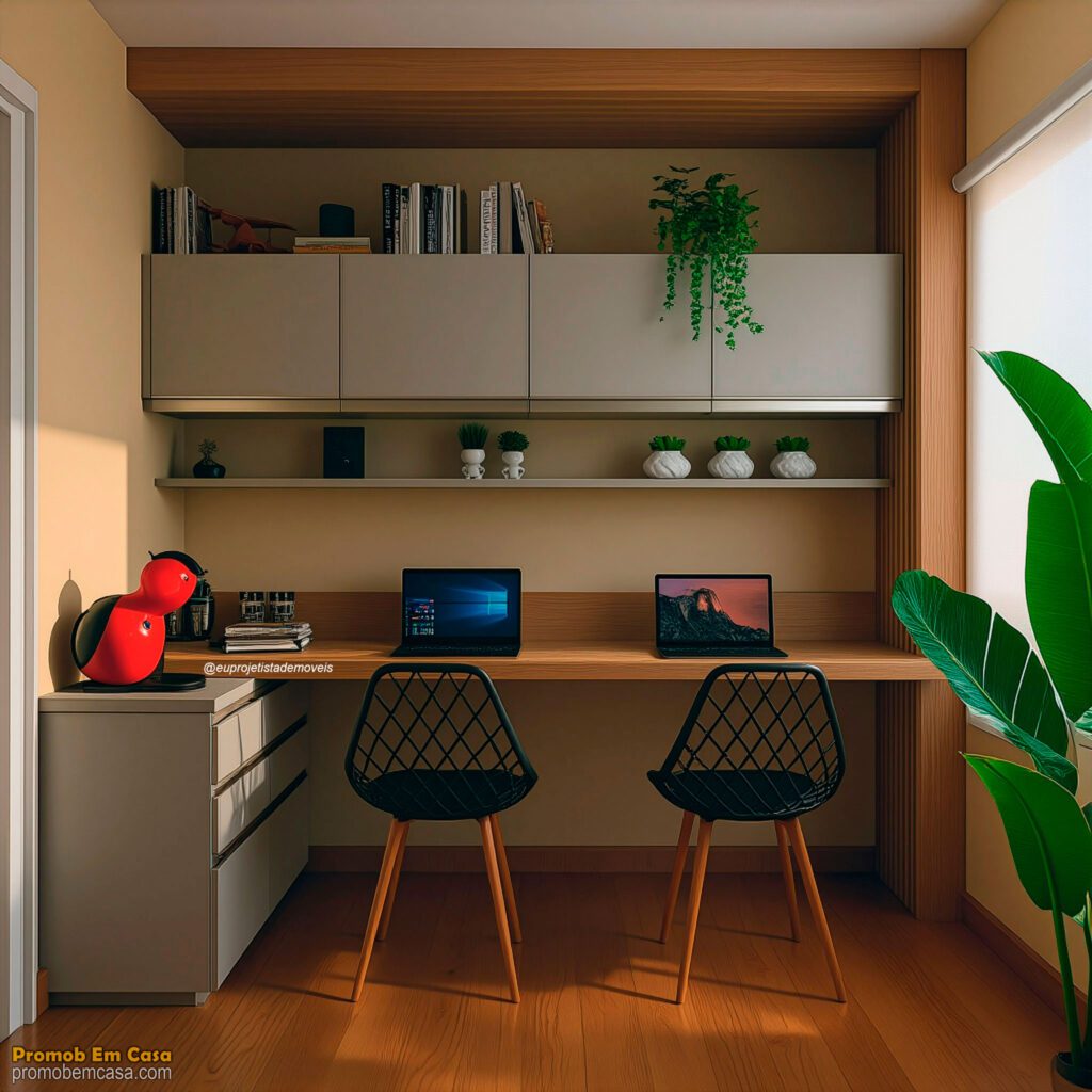 Projeto de Escritório Feito no Promob Rende realista com real scene