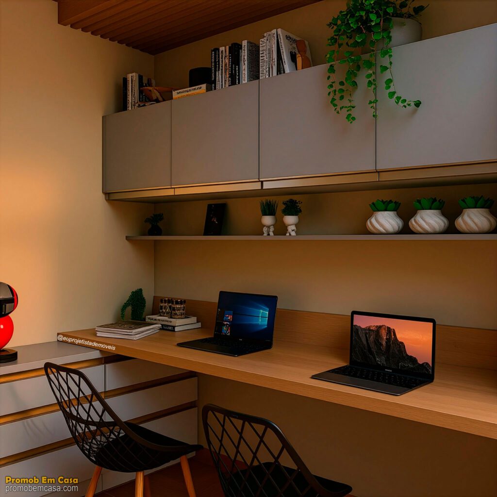 Projeto de Escritório Feito no Promob Rende realista com real scene